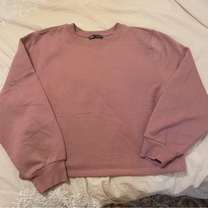 NEW ZARA CROPPED CREWNECK